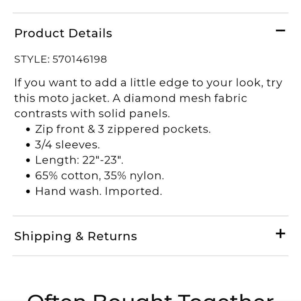 Chico's Moto Jacket Diamond Mesh White Large - Picture 8 of 8